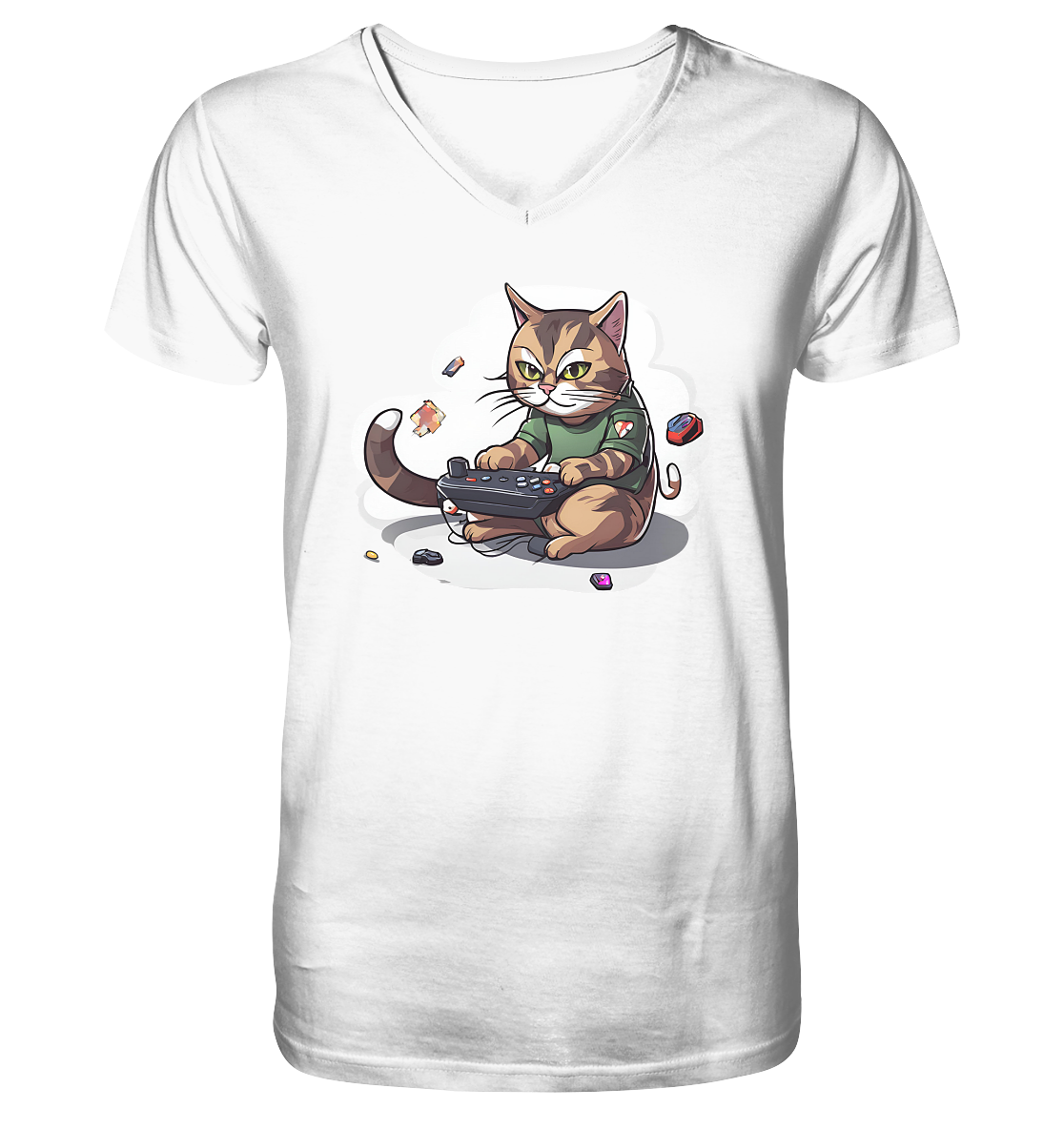 Gaming Cat - V-Neck Shirt